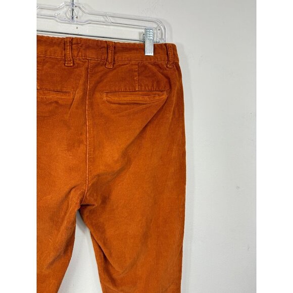 A.L.C Size 4 Javier Corduroy Pants Mid Rise Split Flare Leg Cotton Rust Brown - Picture 6 of 9